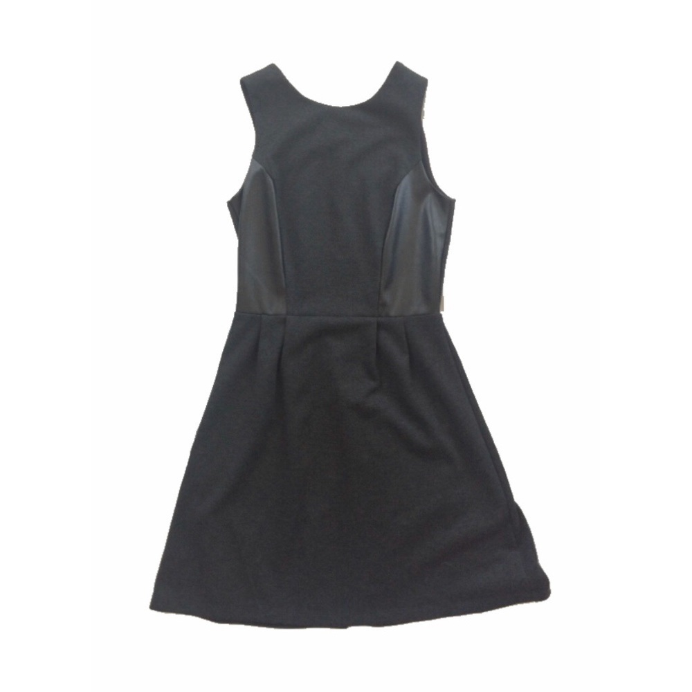 Faux Leather Paneled Dress